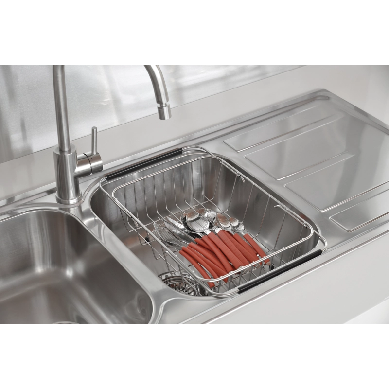 Cesto Aramado Retangular Tramontina em Aço Inox com Alça Regulável para Cubas e Pias