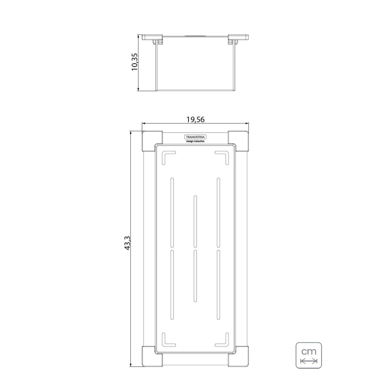 Cesto Coador Tramontina Design Collection Acessórios em Aço Inox com Acabamento Scotch Brite 19x43 cm