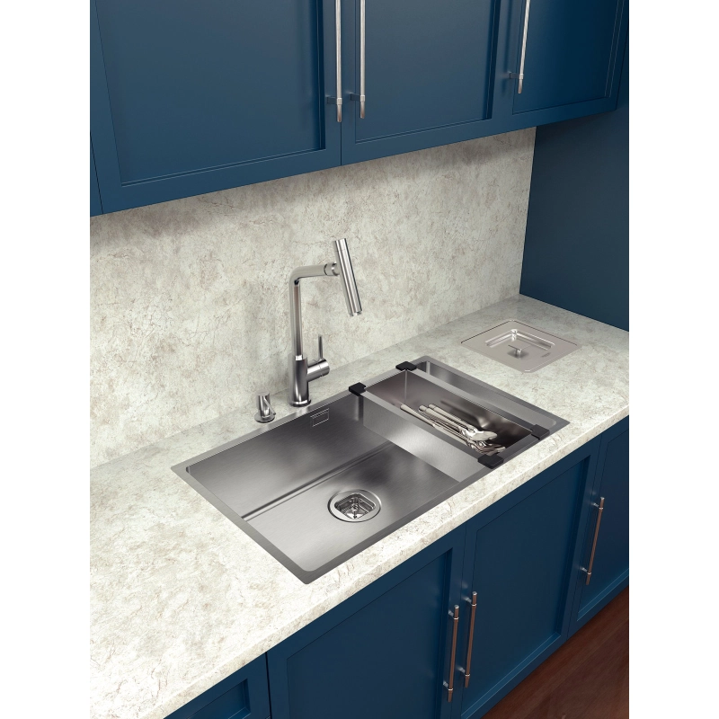 Cesto Coador Tramontina Design Collection Acessórios em Aço Inox com Acabamento Scotch Brite 19x43 cm