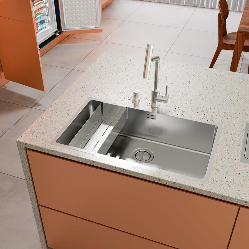 Cesto Coador Tramontina Design Collection em Aço Inoxidável e Acabamento Acetinado